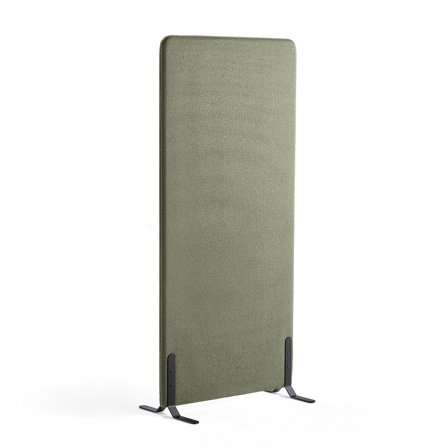 Raumtrenner ZONE, 1700 x 800 x 46 mm, Stoff Rivet, schwarze Beine, grünblau