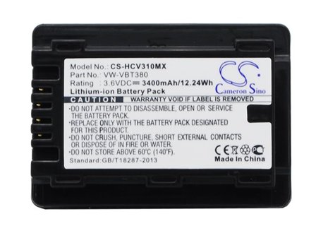 Kameran akku Panasonic HC-V520M, HC-V110, HC-V130 jne. varten.