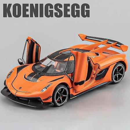 1:24 Koenigsegg Jesko Superbil Alloy Die Cast Leketoymodell med Lyd og Lys Trekk Tilbake Barneleker Samleobjekter Bursdagsgave Orange
