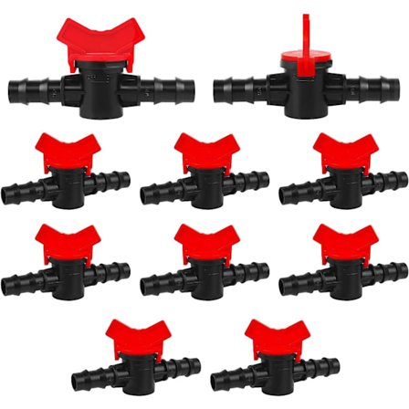 Droppbevattningsventil, 10 stycken 1/2 tum ventil för 16 mm bevattningsslang, Droppbevattningsslangavstängningsventil Slangkopplingar Taggventil f