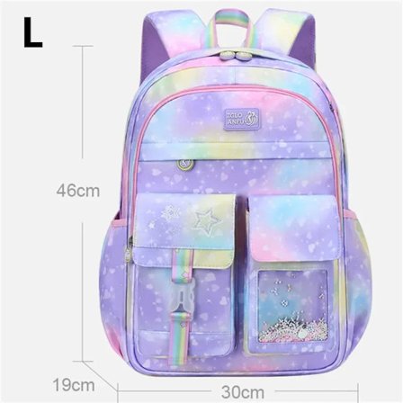 Barnväska grundskoleväska prinsessa ryggsäck tonåring skolväska ryggsäck