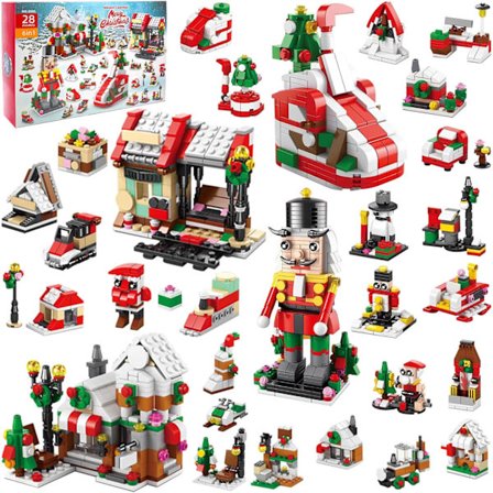 Adventskalender med 24 byggeklosser, gave til gutter i alderen 3-8 år