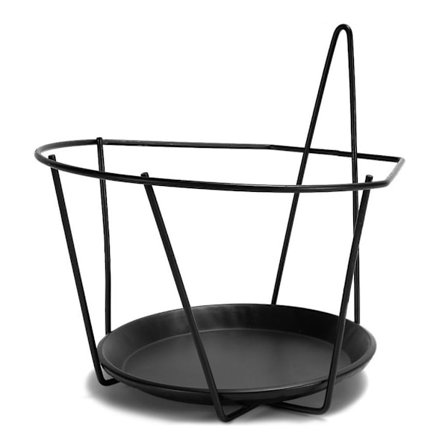 Hängande korg i järn för blomkrukor, balkongräcke, krukväxthållare