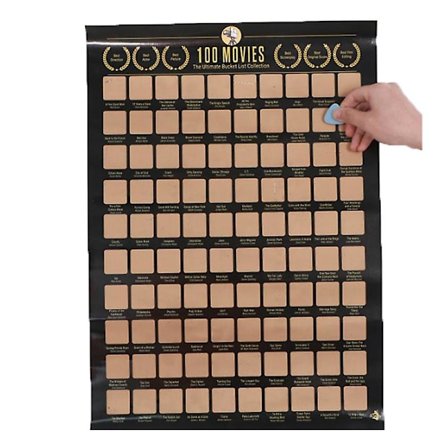 100 film, du skal se, skrabe-filmplakat, vægdekoration til filmelskere [YJD]