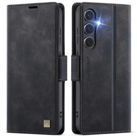 Etui til Samsung S25 Edge sort kortslot læder Magnetisk
