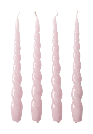 Åhléns Home Tvistade ljus 24 cm, 4-pack & ljusstakar Rosa ONESIZE