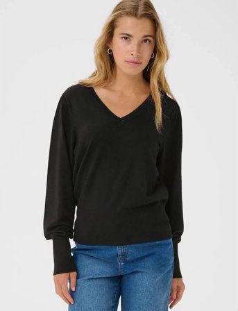 Kaffe Kalone V-Neck Pullover - Black - XXL