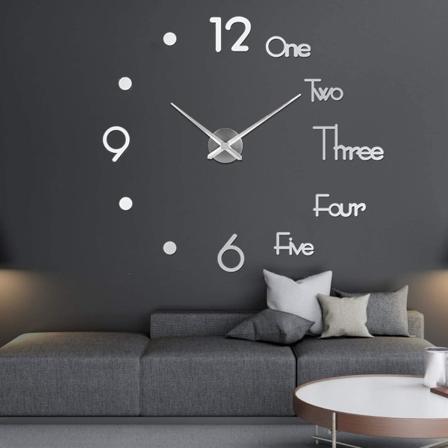 Ylisuuri kello Moderni mykistyminen Luovuus DIY Kehyksetön Suuri seinä C