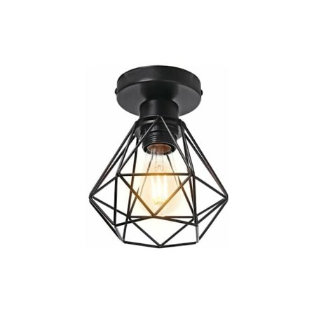 Industriell metall taklampa, svart hängande lampa vintage stil