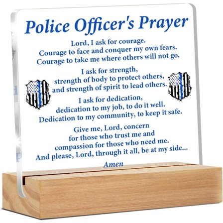 Politi Gaver, Politi Betjent Gaver til Mænd Kvinder, Politi Dimissionsgaver, Politi Betjent Bøn Klar Skrivebord Dekorativt Skilt Politi Kontor Akryl 