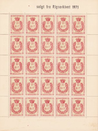 Dansk Vestindien - Stempelmærker helark 10 BIT