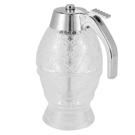 Honungsdispenser, droppfri sirapssockerbehållare med stativ, vacker honungskamhonungskruka, Sirap