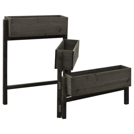 Vidaxl Infällbar Odlingslåda Grå 60x14x75 Cm Massivt Granträ Grå