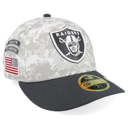 New Era - NFL Camo fitted Caps - Las Vegas Raiders Nfl24 Salute To Service Low Profile 59FIFTY Camo/Graphite Fitted @ Hatstore