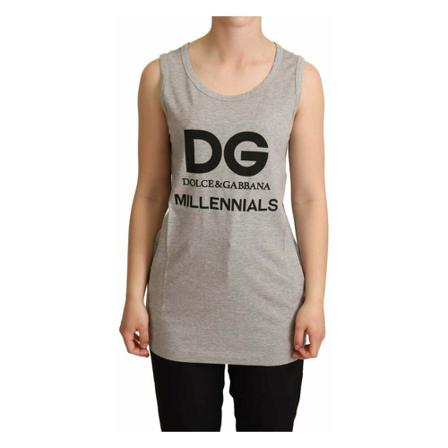 Dolce & Gabbana Cotton Millennials Tank Top T-shirt Grå, Dame