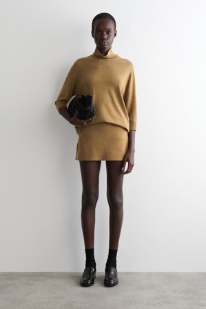 COS Women's Merino Wool Mini Skort in Yellow
