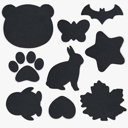 Selvklæbende lædermærke (9 præ-udskårne former) NavyBlue