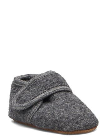 Melton Classic Wool Slippers - Grey - 16/19