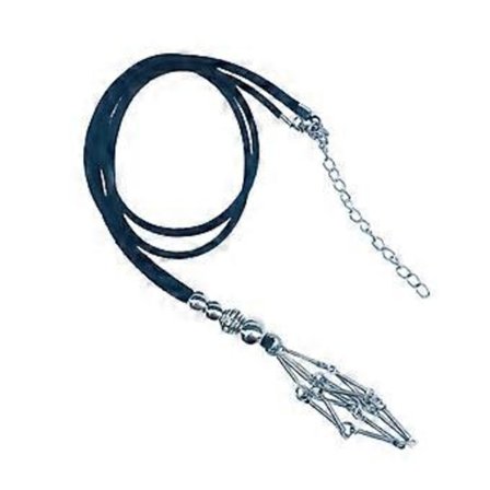 Justerbart Läderrep Tom Sten Hållare Halsband Kristallbur Halsband Kedja Mesh Hänge Halsband för DIY Smycken S