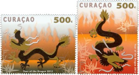 Curacao 2012 - Dragens år - Postfrisk sæt 2v