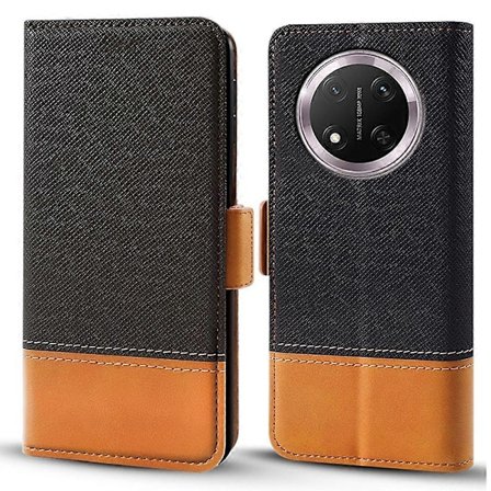 Mobilskal för Honor Magic7 Lite 5G/X9c 5G/X60 Pro 5G Färgskarvning PU Läder Plånboksfodral