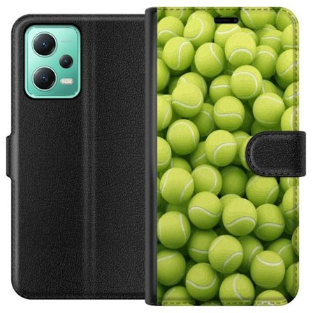 Kompatibel Tegnebogsetui til Xiaomi Xiaomi Redmi Note 12 Mønster af grønne tennisbolde i høj detalje, sporty motiv med gentagende tekstur og stærk