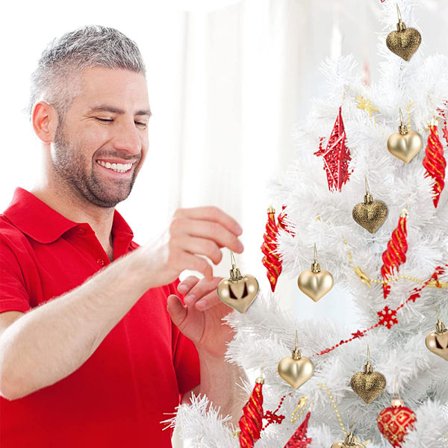 12 st Julgranshjärtan - Hängande hjärtformade Alla Hjärtans Dag-dekorationer