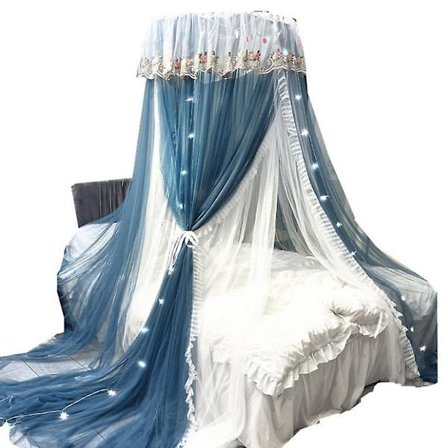 Sänghimmel Spets Myggnät, Rund Spets Kupol Prinsessa Mygga