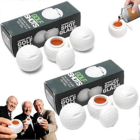 Golf Shots - Golfboll Shotglas med Lock 4,4 cl, Nyskapande Dryckeskopp för Golffester, Kreativ Golfgåva för Män & Kvinnor (FMY)