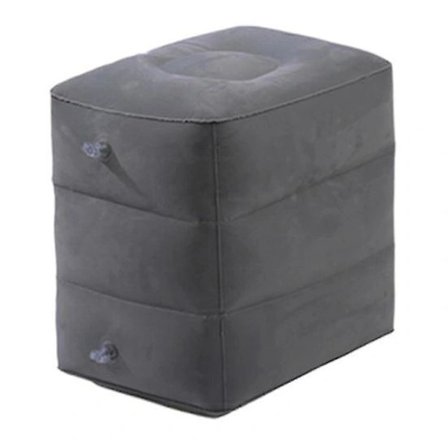 Puhallettava jalkatuki lentokoneeseen, säädettävä korkeus, kestävä, pehmeä, yleiskäyttöinen, kokoontaitettava, kannettava - FF - tummanharmaa