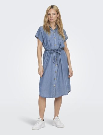 ONLY Onlpema Hannover Ss Dnm Sh Dress Qytnoos - Blue - S