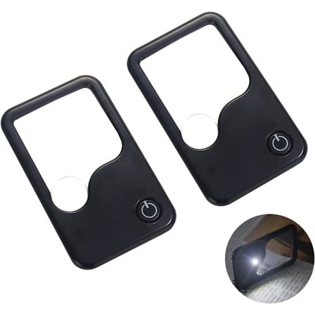 2X 4X Fickformat Förstoringsglas med Ljus, ZQKLA