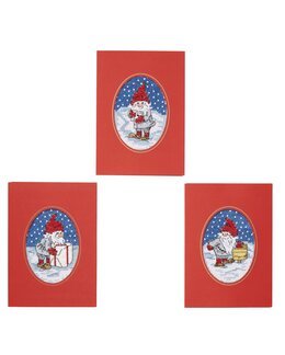 Kirjontapakkaus Joulukortit Paketteja jakamassa 3/pak-Svarta Fåret