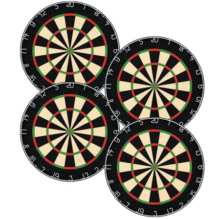 Red Dragon Darts NPQ 4x Sisal Dartboards, Black/Beige/Red,Fixing Kit,Game Room,Home Pub
