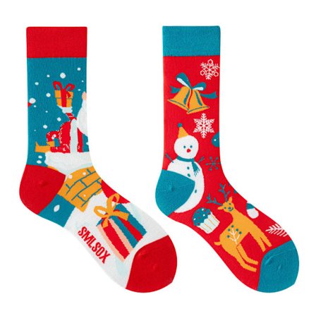 5 par Många stilar av AB-strumpor asymmetriska kreativa trendiga strumpor roliga par mandarinanka färgade mellanhöga strumpor