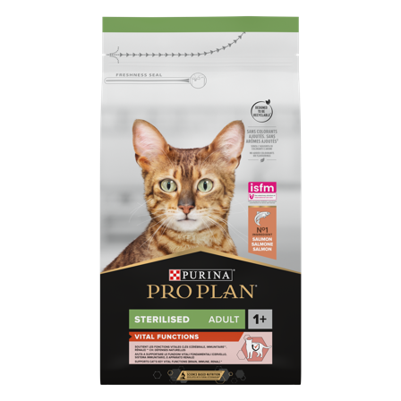 Purina Pro Plan - Cat Adult Sterilised Vital Function Laks 10 kg, sterilisert - Katt - Kattefôr & kattemat - Tørrfôr for katt - ZOO.no