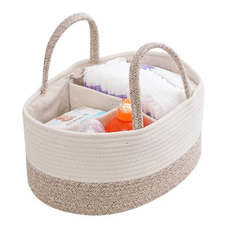 Baby Diaper Caddy Organizer, 1 Pack Multifunctional Storage Bin