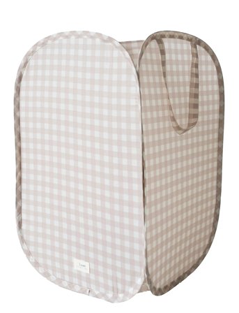 3 Sprouts 3 Sprouts Pop-Up Laundry Hamper, Gingham Beige - Beige - ONE SIZE