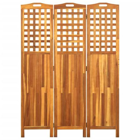 Vidaxl Rumsavdelare 3 Paneler 121x2x170 Cm Massivt Akaciaträ Brun