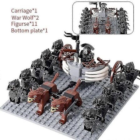 Moc Medeltida Lotr Figurer Orc Soldater Raider Vargr Varg Elefant Fäste Riddare Byggklossar Tegelstenar Leksaker För Barn Gåvor