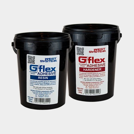 Thickened epoxy / epoxy adhesive West System G/Flex 655-32 Thickened Epoxy Adhesive Cartridge, 1 liter (2 x 500 ml)