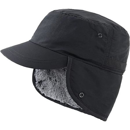 Herre Vinterhat med Skygge Varme Øreklapper Hat Faux Fur Baseball Cap