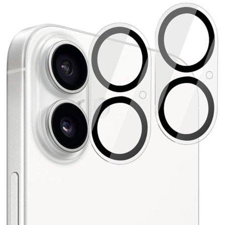 [2-Pack] iPhone 16 linsebeskytter i herdet glass - beskyttelse for kamera, anti-ripebestandig