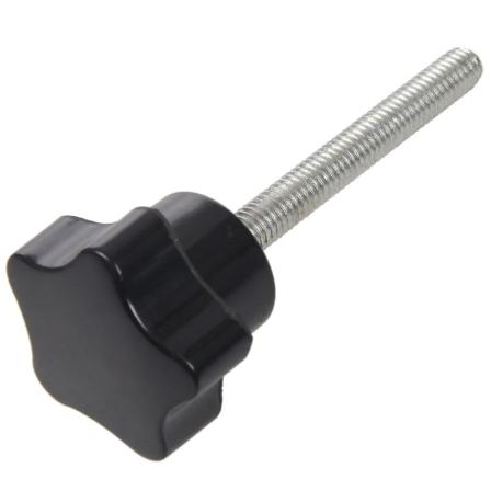 6 stk. M6 x 50 mm låsestjerneformet plasthoved han-gevindknap greb