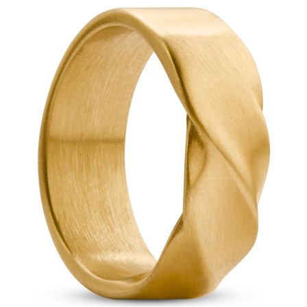 Evan Brody Gold-tone Twisted Steel Ring for Men - Steel rings