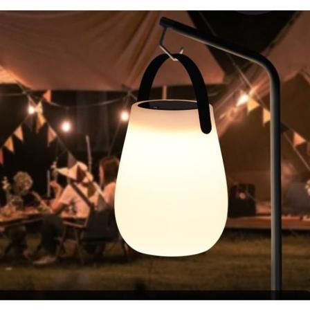 Bærbar USB-genopladelig lampe, lille vandtæt bordlampe til udendørs - 16 lysfarver, 6 lysstyrkeniveauer, Type-C-oplader, 140*140*200mm, 1 stk.