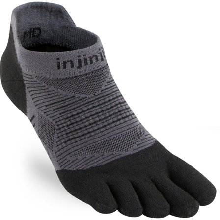 Injinji Run Lightweight No-Show Unisex workout socks Black 47,5+