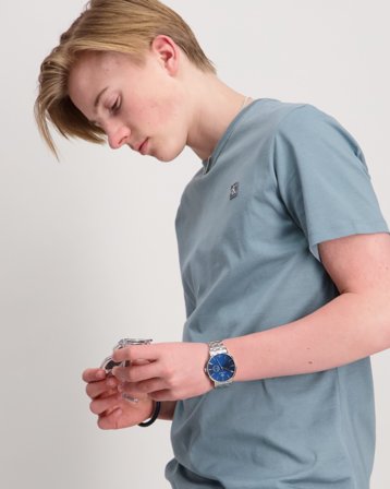 Calvin Klein MONO MINI BADGE REG T-SHIRT Blauw T-shirts Jongens - Kids Brand Store