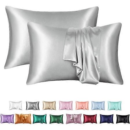 2 pudebetræk simulation silke ensfarvet pudebetræk kuvert pudebetræk