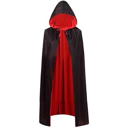 Svart och röd vändbar cape Halloween Cape Vampyrdräkt Maskerad Dracula Magiker Djävul Cosplay Vuxen Barn
